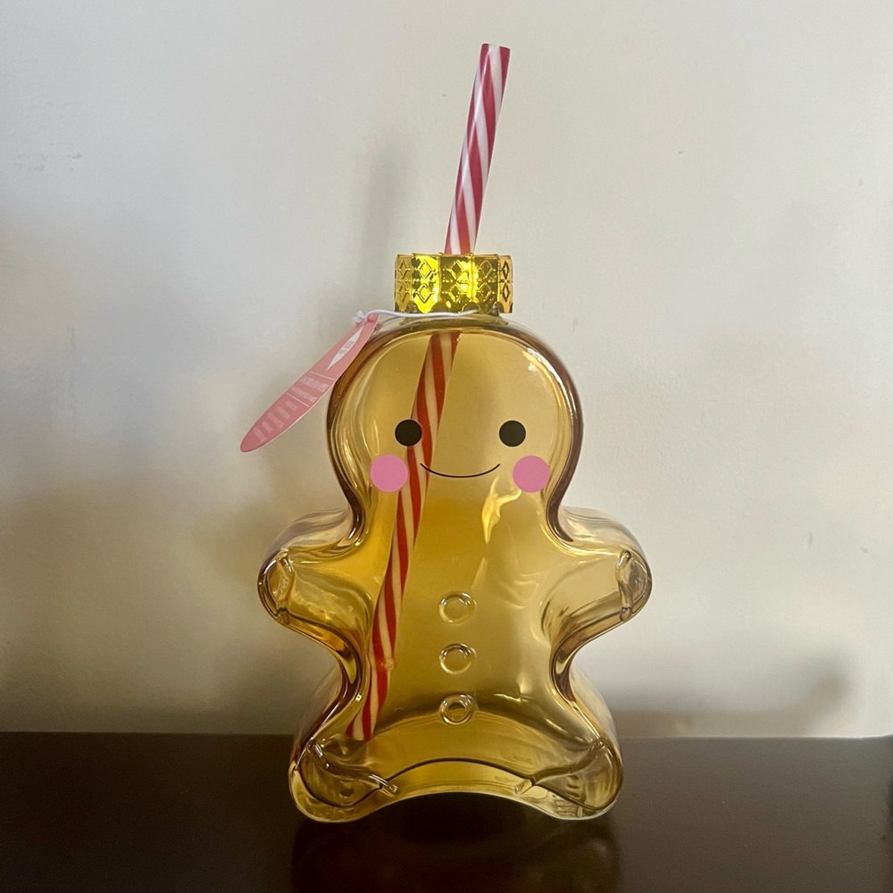 NEW Merry Moments Gingerbread Man Ornament Sipper Cup With Straw Christmas VIRAL